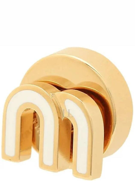 Enameled Metal Earrings White - MIU MIU - BALAAN 2