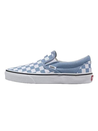 Classic Checkerboard Slip On Dusty Blue - VANS - BALAAN 1