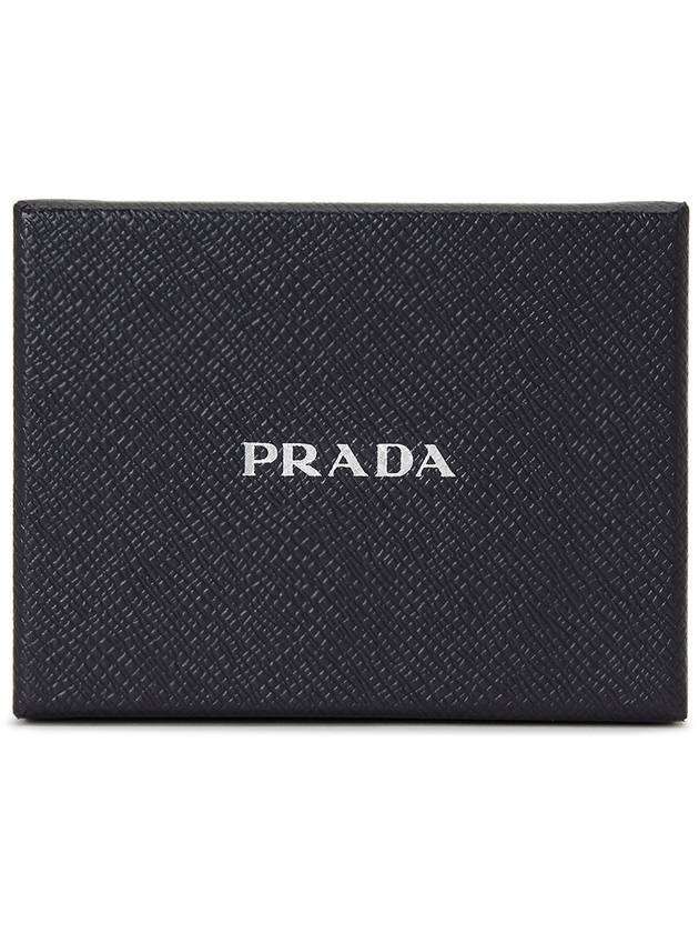 Saffiano Leather Silver Logo Card Wallet Black - PRADA - BALAAN 8