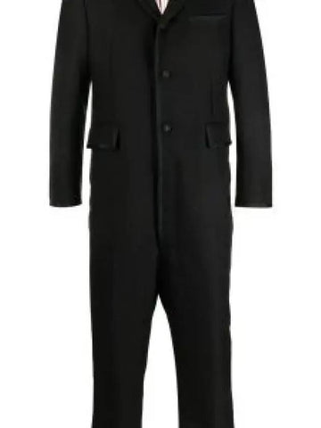 Men s 3 ply wool mohair tipping sports coat jumpsuit black MUU020B 00170 001 1133916 - THOM BROWNE - BALAAN 1