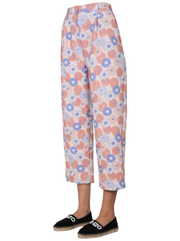 flower pattern cropped pants pink - KENZO - BALAAN 4