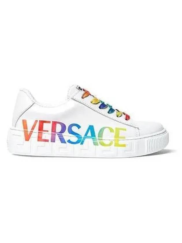 Kids Rainbow Logo Trainer Sneakers White 1000888 1A02605 - VERSACE - BALAAN 1