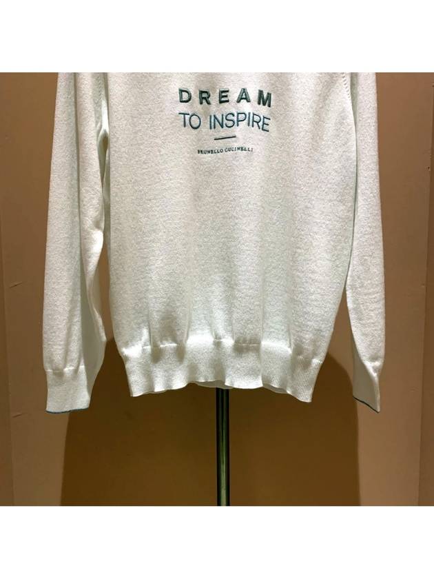 Embroidered Logo Sweatshirt Ivory - BRUNELLO CUCINELLI - BALAAN 4