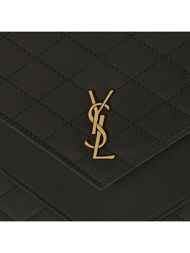 Gabi Quilted Leather Clutch Bag Black - SAINT LAURENT - BALAAN 8