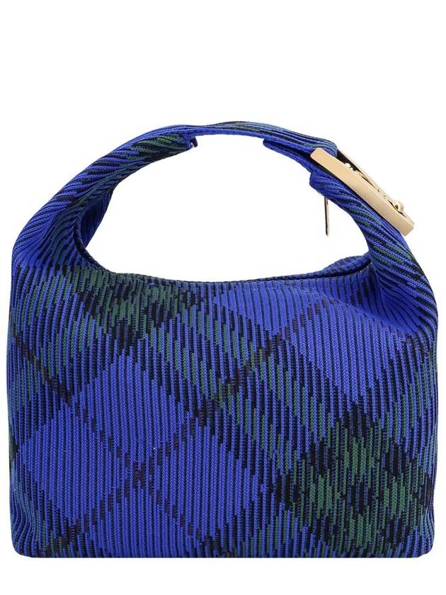 Peg Medium Check Pattern Duffel Bag Blue - BURBERRY - BALAAN 4