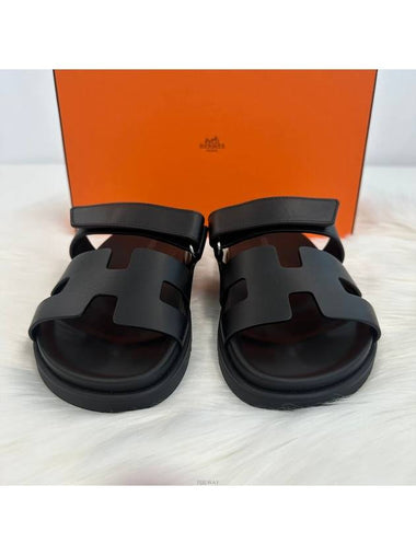 Chypre Women Sandals Slippers Black H222100ZH - HERMES - BALAAN 1