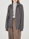 Modal Knit Zip up Cardigan Charcoal - CHANCE'S NOI - BALAAN 3