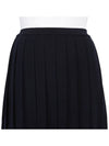 Full Needle Stitch Merino Wool Tipping Pleated Skirt Navy - THOM BROWNE - BALAAN 7