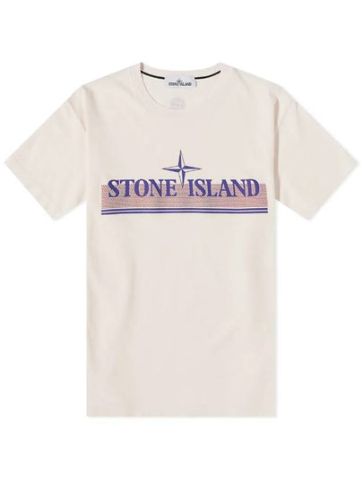 Tricromia One Print Garment Dyed Cotton Jersey Short Sleeve T-Shirt Light Pink - STONE ISLAND - BALAAN 2