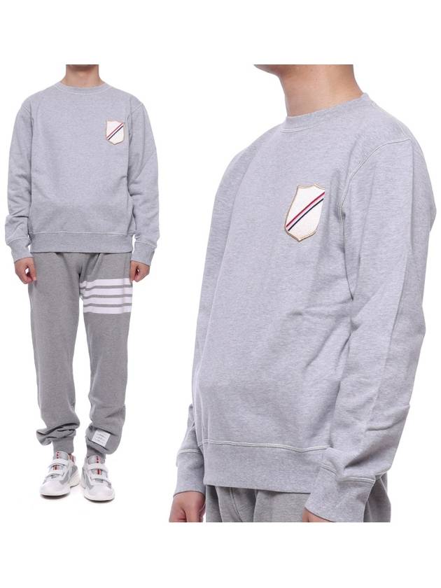 Men's Crest Patch Sweatshirt Grey - THOM BROWNE - BALAAN 2