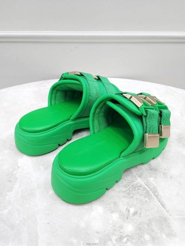 Lux You 37 Green Velcro Buckle Slippers - BOTTEGA VENETA - BALAAN 5