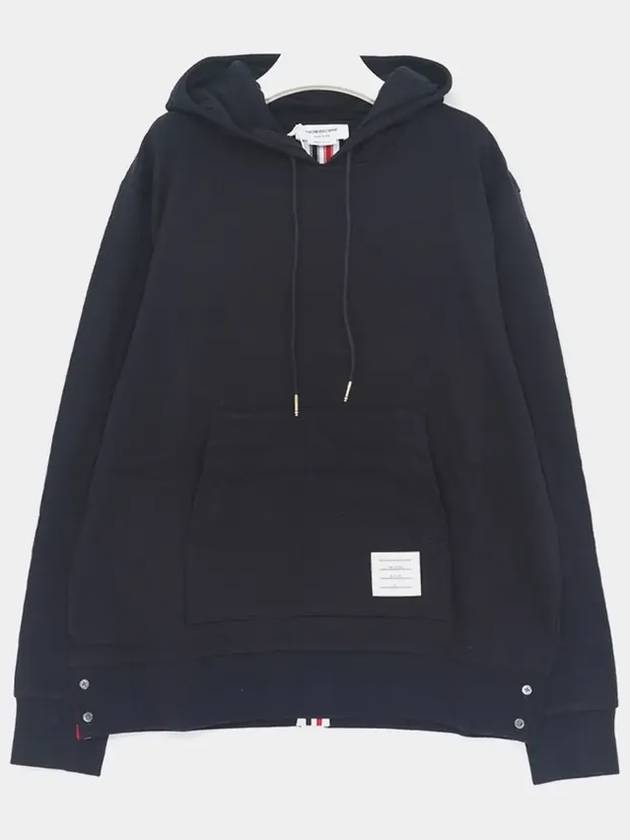 Men's Center Back Stripe Logo Patch Hoodie Navy - THOM BROWNE - BALAAN 4