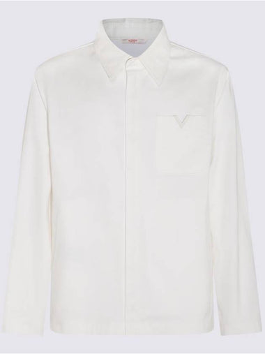 Valentino Garavani White Cotton Blend Shirt - VALENTINO - BALAAN 1