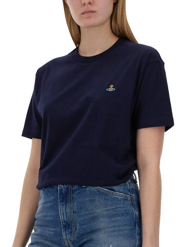 ORB Logo Cotton Short Sleeve T-Shirt Navy - VIVIENNE WESTWOOD - BALAAN 11