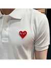 Red Heart Polo Collar Short Sleeve Tee White - COMME DES GARCONS PLAY - BALAAN 6