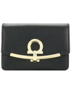 Gancini Calfskin Card Wallet Black - SALVATORE FERRAGAMO - BALAAN 2