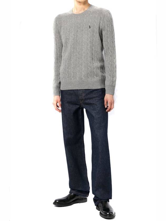 Embroid Logo Cable Knit Top Grey - POLO RALPH LAUREN - BALAAN 3