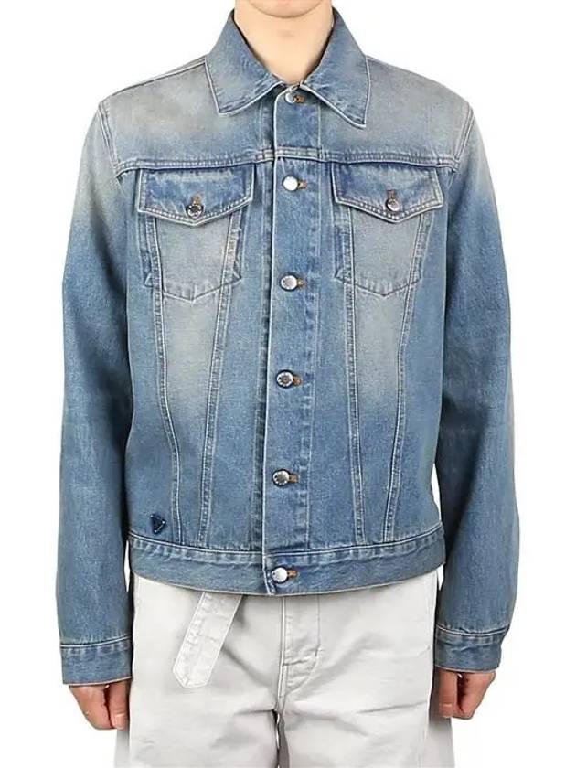 Triangle Logo Denim Jacket Blue - PRADA - BALAAN 2