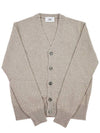 Heart Logo V-Neck Cashmere Cardigan Heather Champagne - AMI - BALAAN 2