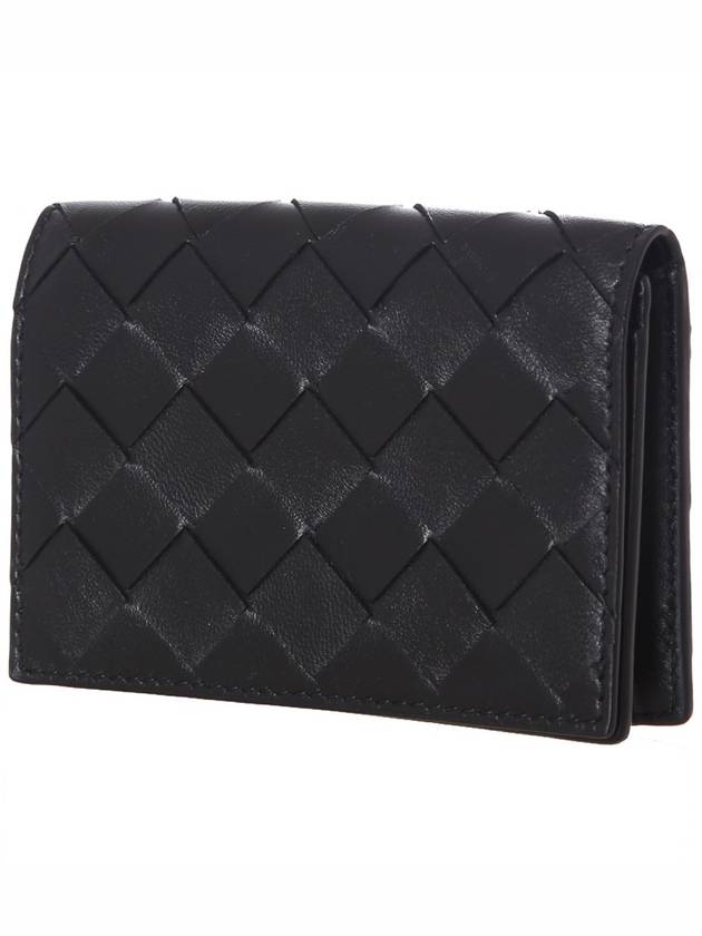 Intrecciato Flap Business Card Wallet Black - BOTTEGA VENETA - BALAAN 3