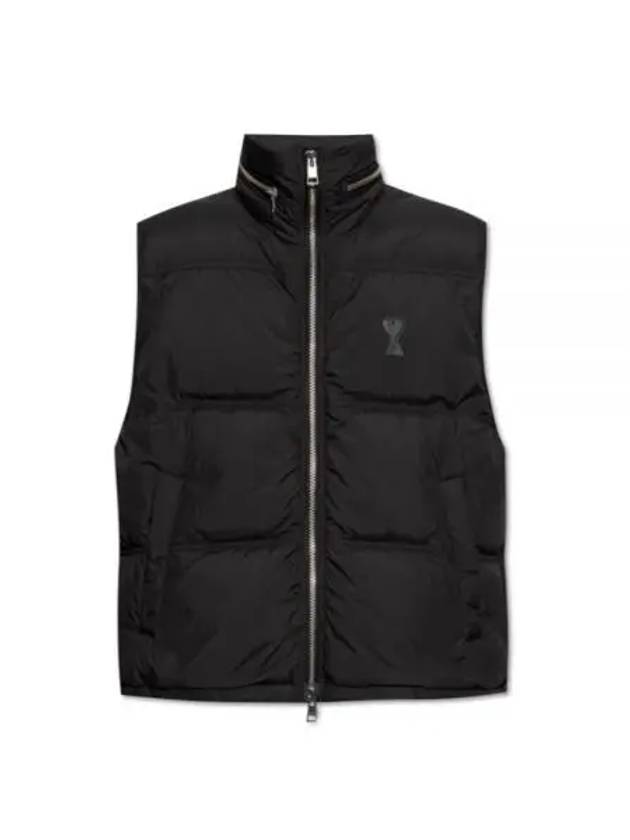 De Coeur Zip-Up Padded Vest Black - AMI - BALAAN 2