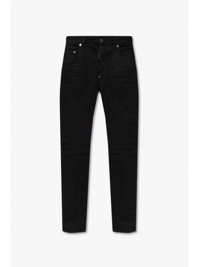 Skater Logo Patch Straight Jeans Black - DSQUARED2 - BALAAN 2