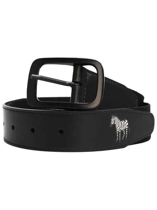 Men's Zebra Leather Belt Black - PAUL SMITH - BALAAN 9