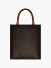 Leather Mini Book Tote Bag Dark Khaki - AGATHA APPAREL - BALAAN 3