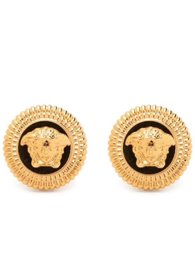 Medusa Plaque Detail Earrings Gold - VERSACE - BALAAN 2