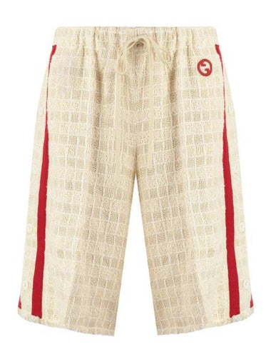 Interlocking G Tweed Shorts Ivory - GUCCI - BALAAN 1