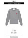 Small Heart Logo Long Sleeve T-Shirt Grey - AMI - BALAAN 3