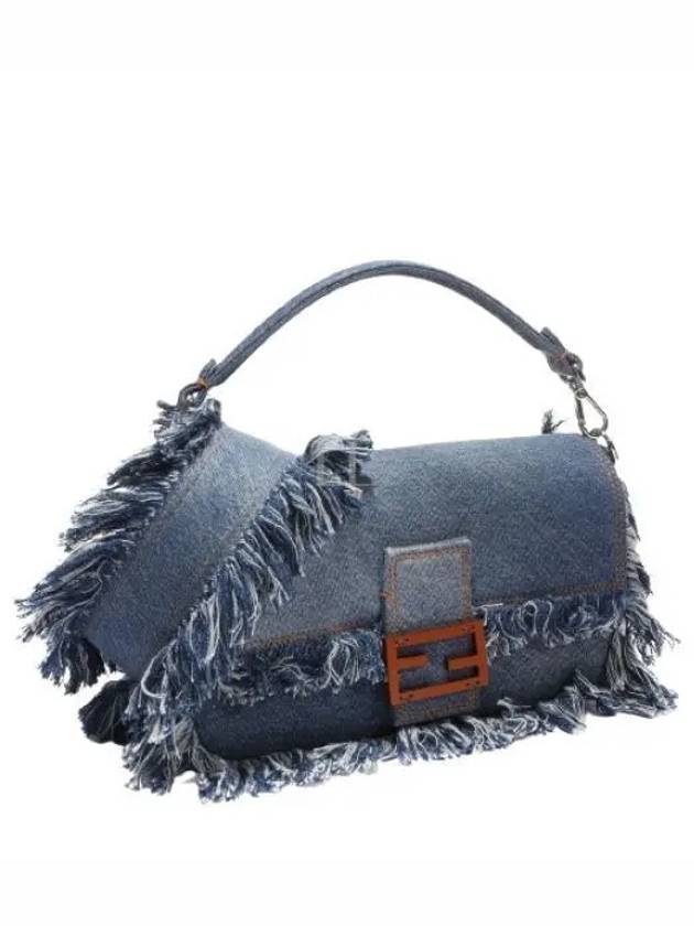 Women's Baguette Denim Shoulder Bag Blue - FENDI - BALAAN 2