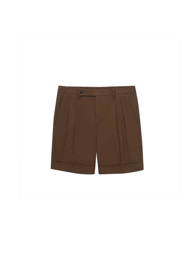 Two Tuck Tapered Bermuda Shorts Brown - SOLEW - BALAAN 2