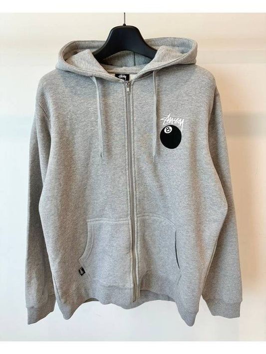 Solid 8 ball hooded zip up gray - STUSSY - BALAAN 2