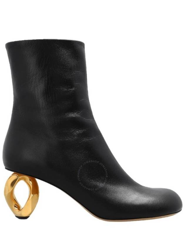 JW Anderson Black Leather Chain Heel Ankle Boots, Brand Size 37 ( US Size 7 ) - JW ANDERSON - BALAAN 1