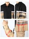 Hamel Oversized Zip-Up Jacket Black Beige - BURBERRY - BALAAN 4