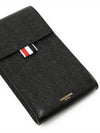 Three Stripes Strap Leather Phone Case Black - THOM BROWNE - BALAAN.