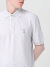 Logo Cotton Polo Shirt Grey - BRUNELLO CUCINELLI - BALAAN 3