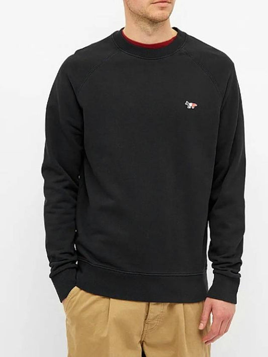 Tricolor Fox Patch Sweatshirt Black - MAISON KITSUNE - BALAAN 2