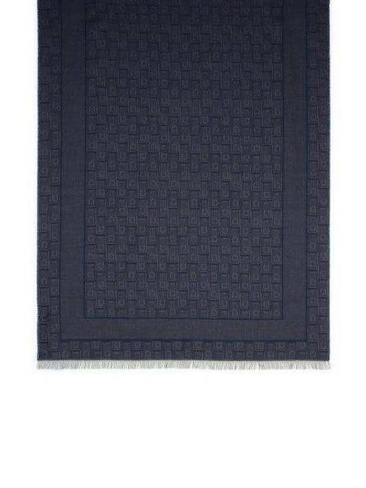 Monogram Jacquard Stole Muffler Blue - SALVATORE FERRAGAMO - BALAAN 1