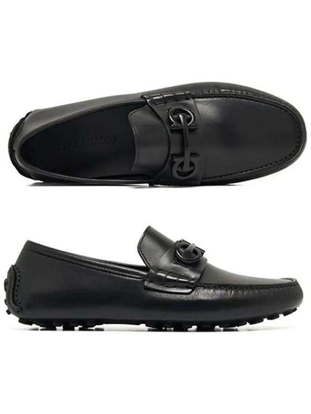 Gancini Ornament Driving Shoes Black - SALVATORE FERRAGAMO - BALAAN 5