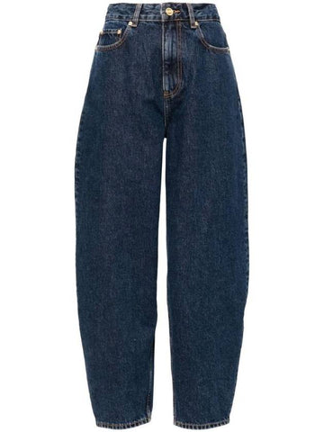 Organic Cotton Balloon Jeans Dark Blue - GANNI - BALAAN 1