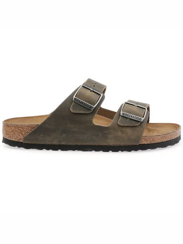 Arizona Oiled Leather Slippers Khaki - BIRKENSTOCK - BALAAN 3