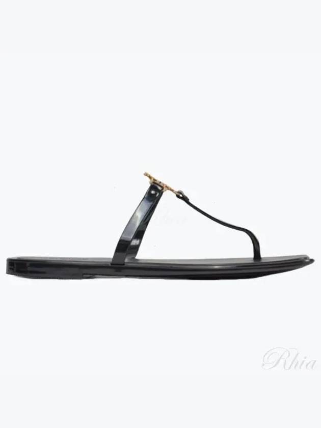 Roxanne Jelly Logo Flip Flops Black - TORY BURCH - BALAAN 2