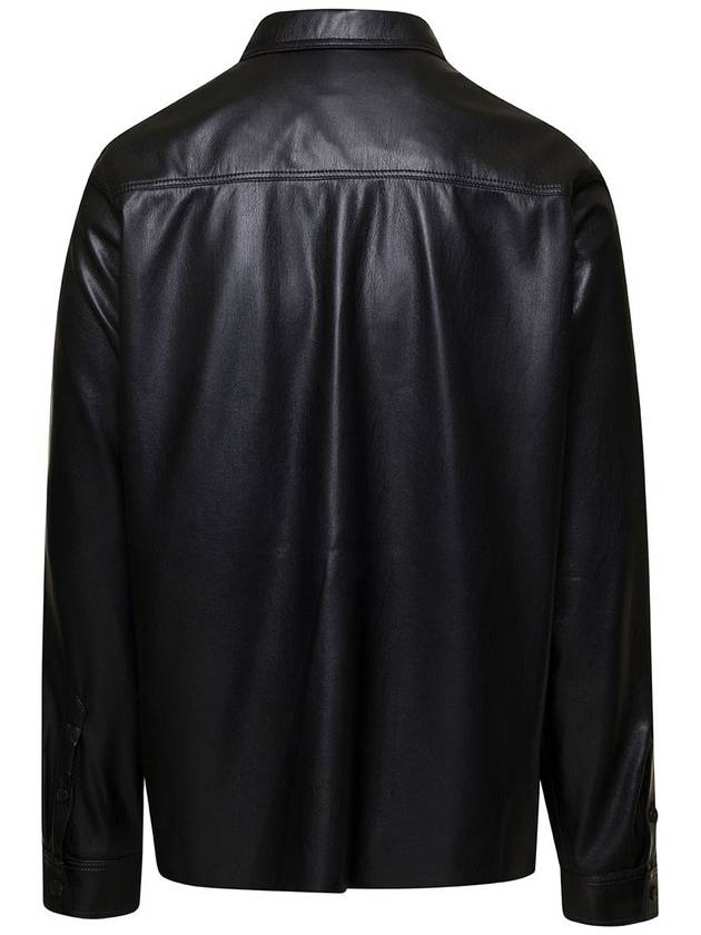 'Duco' Black Jacket With Cuban Collar In Faux Leather Woman - NANUSHKA - BALAAN 2