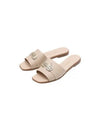 Gancini Leather Slippers Beige - SALVATORE FERRAGAMO - BALAAN 2