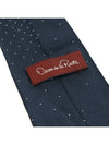 Navy polyester dot pattern tie - OSCAR DE LA RENTA - BALAAN 7