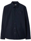 EKD Embroidered Cotton Long Sleeve Shirt Storm - BURBERRY - BALAAN 1