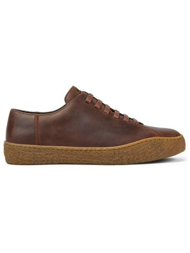 Men's Peu Terreno Leather Low Top Sneakers Brown - CAMPER - BALAAN 1