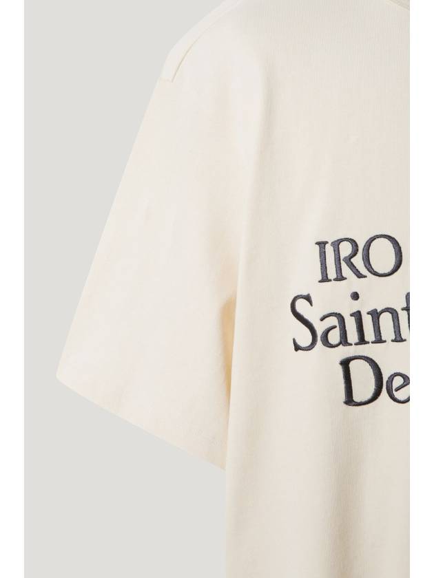 Ecru Saint GerMAN typo embroidery short sleeve t shirt - IRO - BALAAN 4